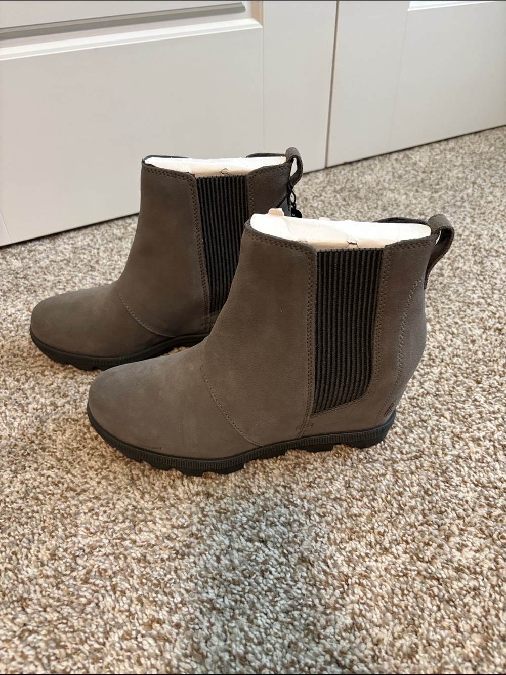 Sorel Grey Suede Chelsea Ankle Boots